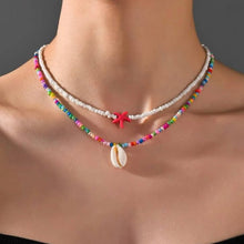 Load image into Gallery viewer, Colourful Beaded Shell Necklace
